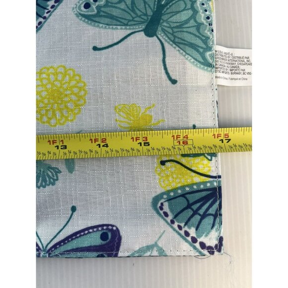 Vintage Home Collection Floral and Butterflies Reversible Blue Placemats Set 4 - Picture 4 of 6